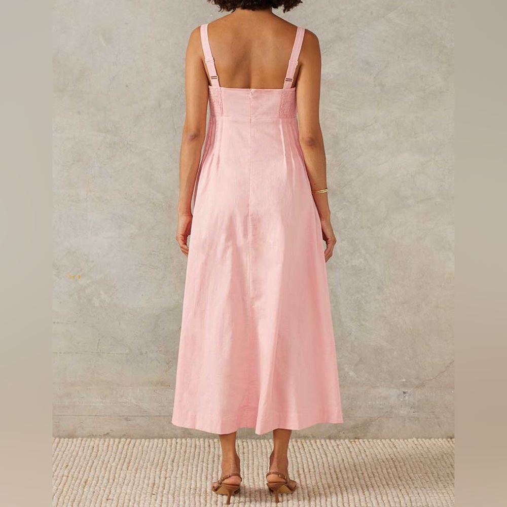 Anthropologie Mon Renn Sunlight Midi Dress in Blush Pink - XS - NWT - Picture 3 of 11